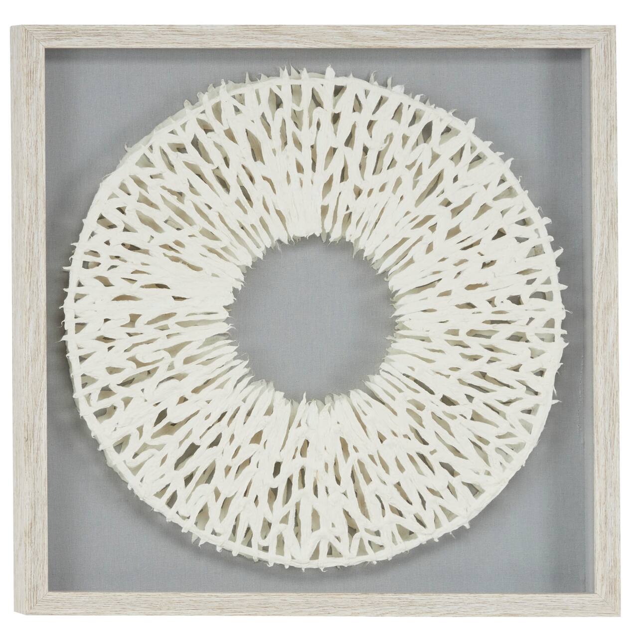 White Paper Handmade Geometric Circle Framed Shadow Box